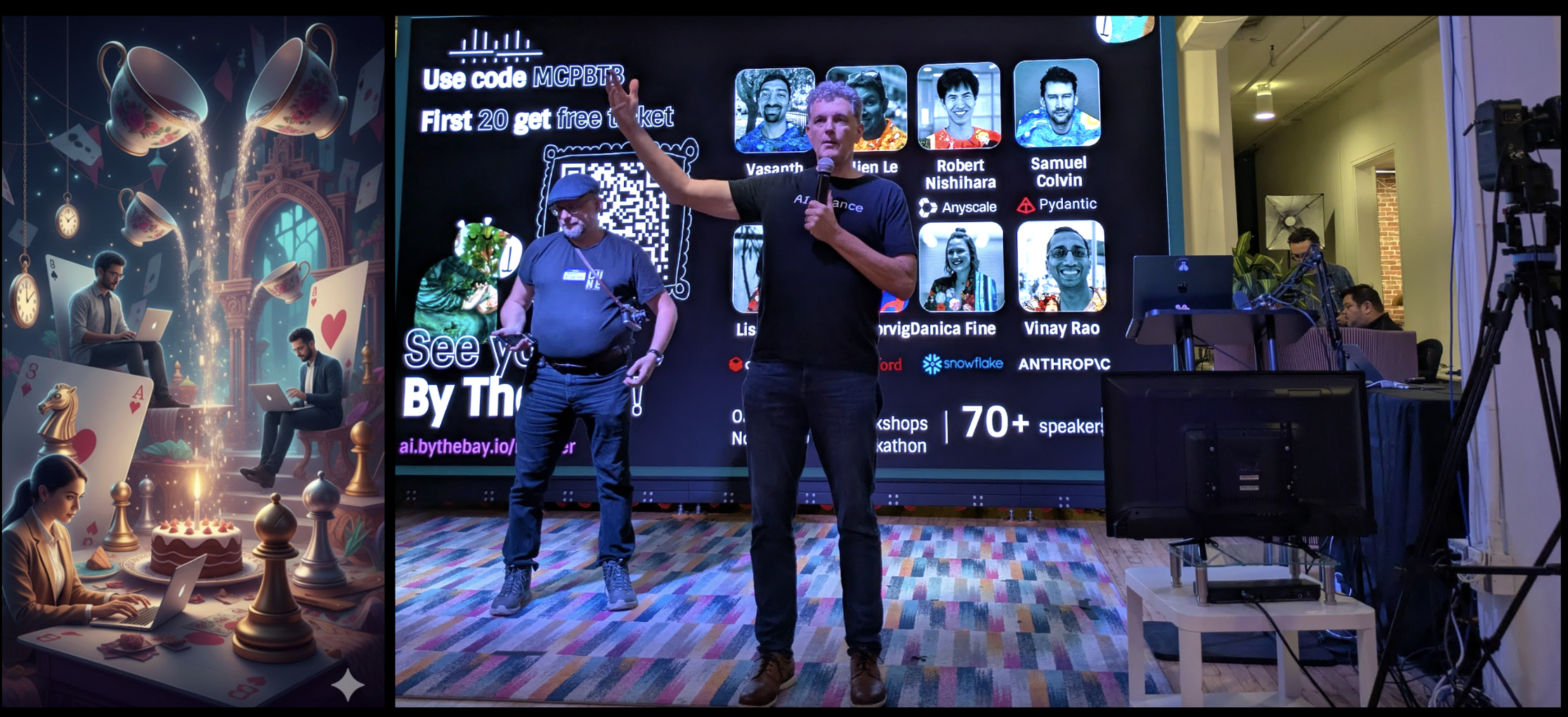 Event hosts Alexy Khrabrov & Dave Nielsen (PayPal&rsquo;s first Dev Rel & likely first Dev Rel ever! )